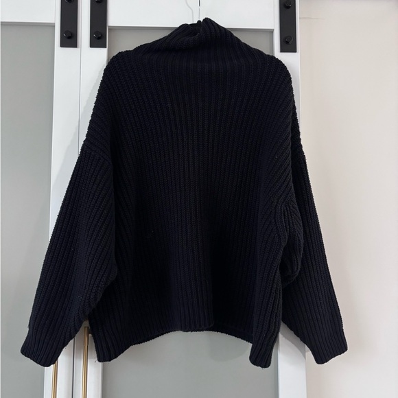 Free People Black Cowl Neck Sweater - Picture 1 of 5